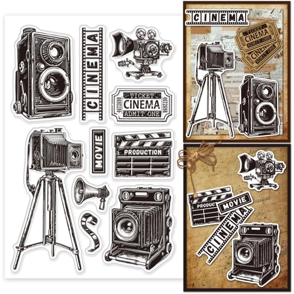 Jual Retro Cinema Camera Clear Silicone Stamps for DIY Card Making ...