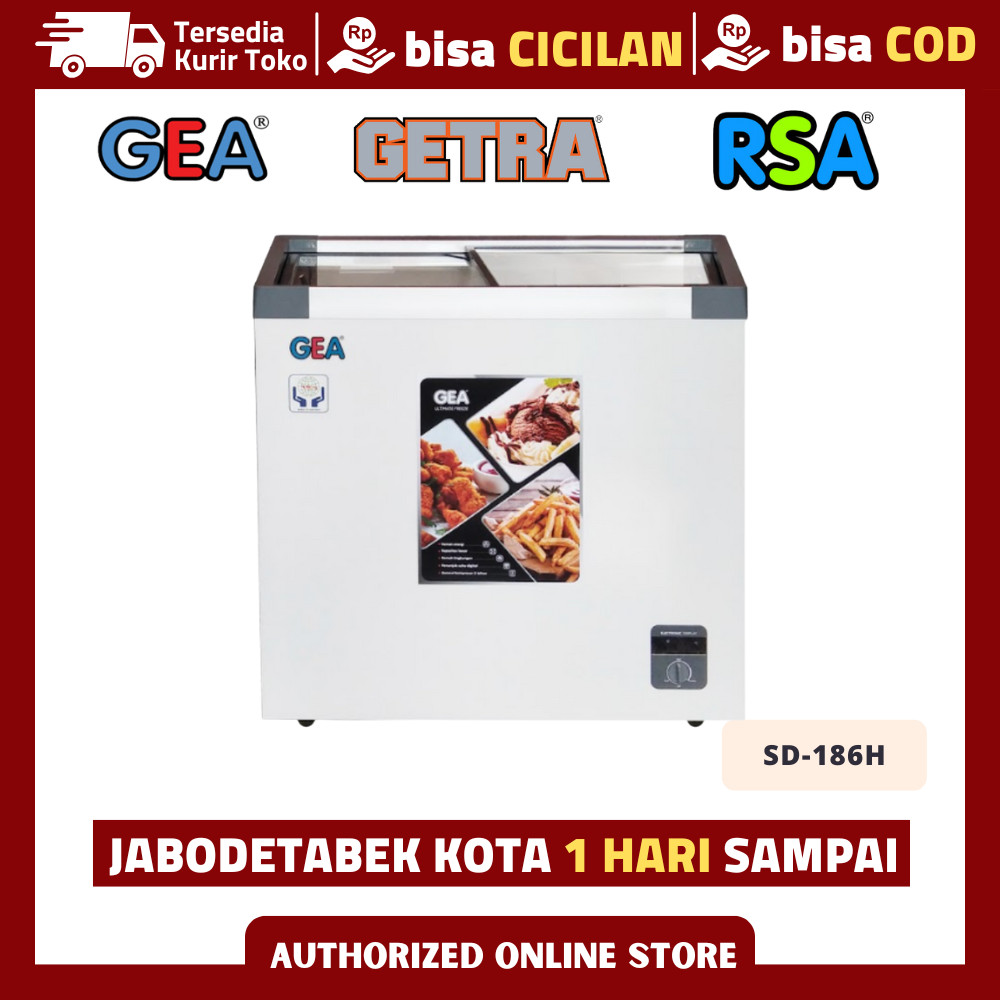 Jual FREEZER ES KRIM SLIDE GEA SD-186H KULKAS ICE CREAM KACA SLIDING ...