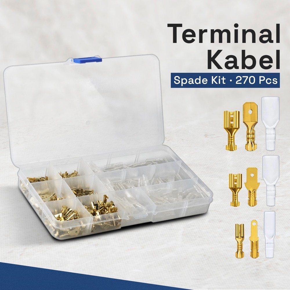 Jual inovasi_tani-Terminal Wire Crimp Connector Spade Kit 270 PCS Skun ...