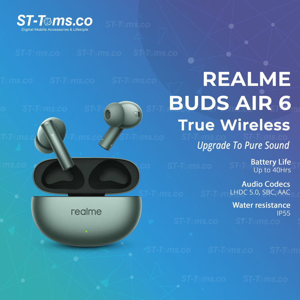 Realme Buds Air Air6 ANC True Wireless TWS Earbuds LHDC with  Driver 40Hrs Battery Life