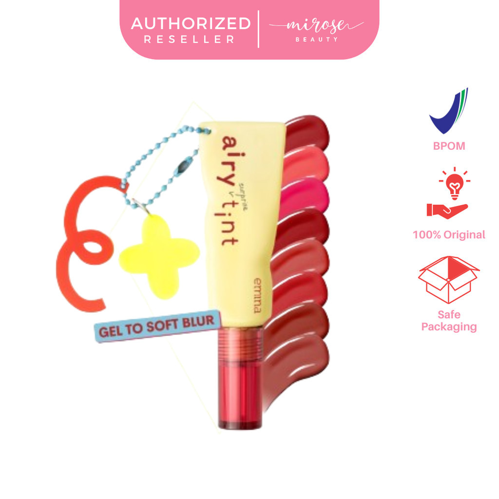 Jual Emina Airy Surprise Tint 3 g + Keychain - Lip Tint Longlasting ...
