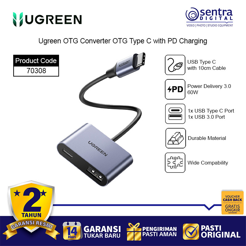 Jual UGREEN OTG Adapter Converter USB Type C Male to C & USB 3.0 60W ...