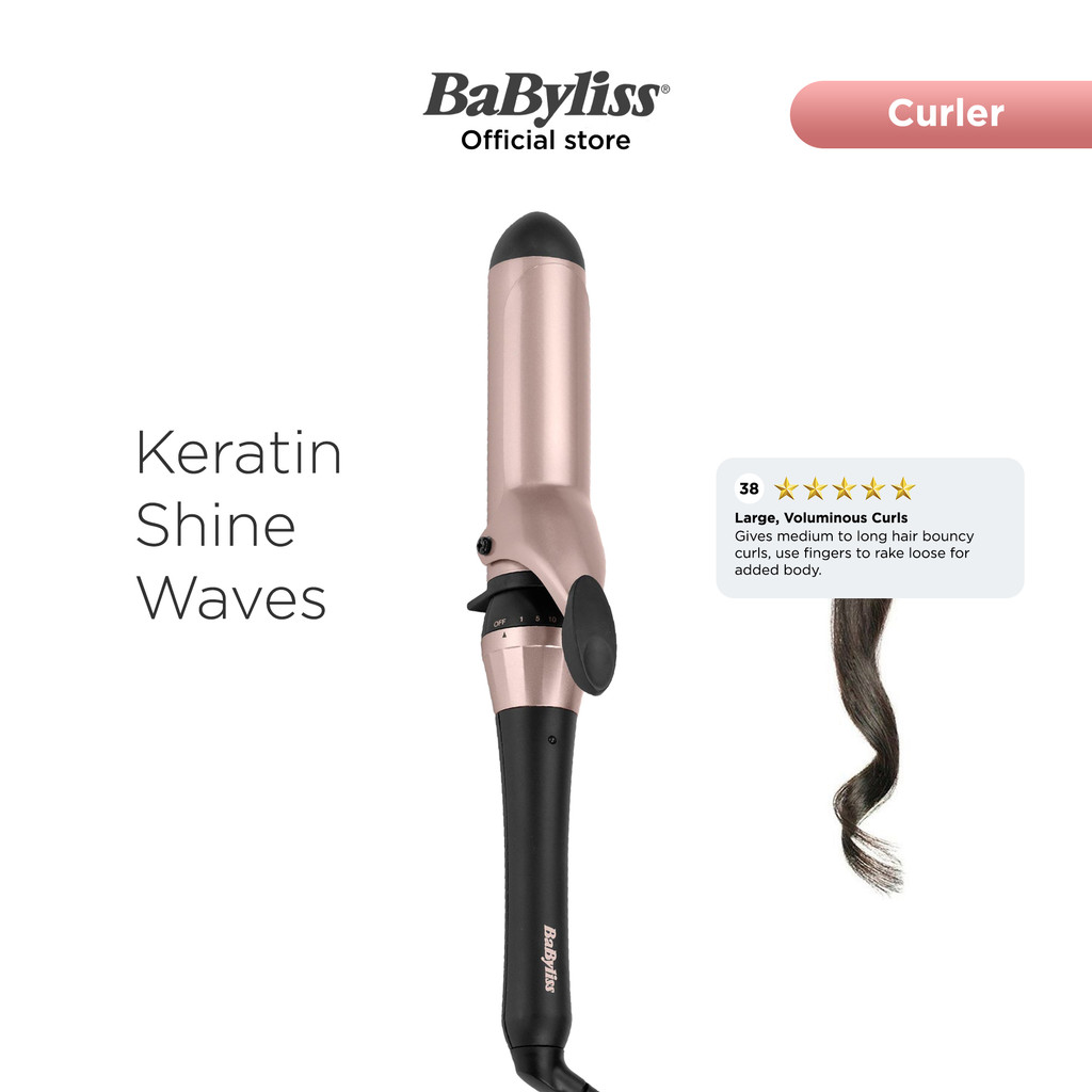 Jual BaByliss Keratin Shine Waves 38mm Keratin Ceramic BL2522KSU Catok Pengeriting Rambut Shopee Indonesia