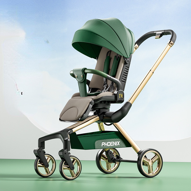 Jual High View Four Wheel Stroller,Can Sit Or Lie Portable Folding Two ...
