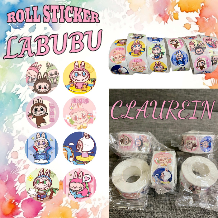 Jual LABUBU Mainan Sticker Roll Gulung 500 Pcs Stiker Edisi Karakter ...