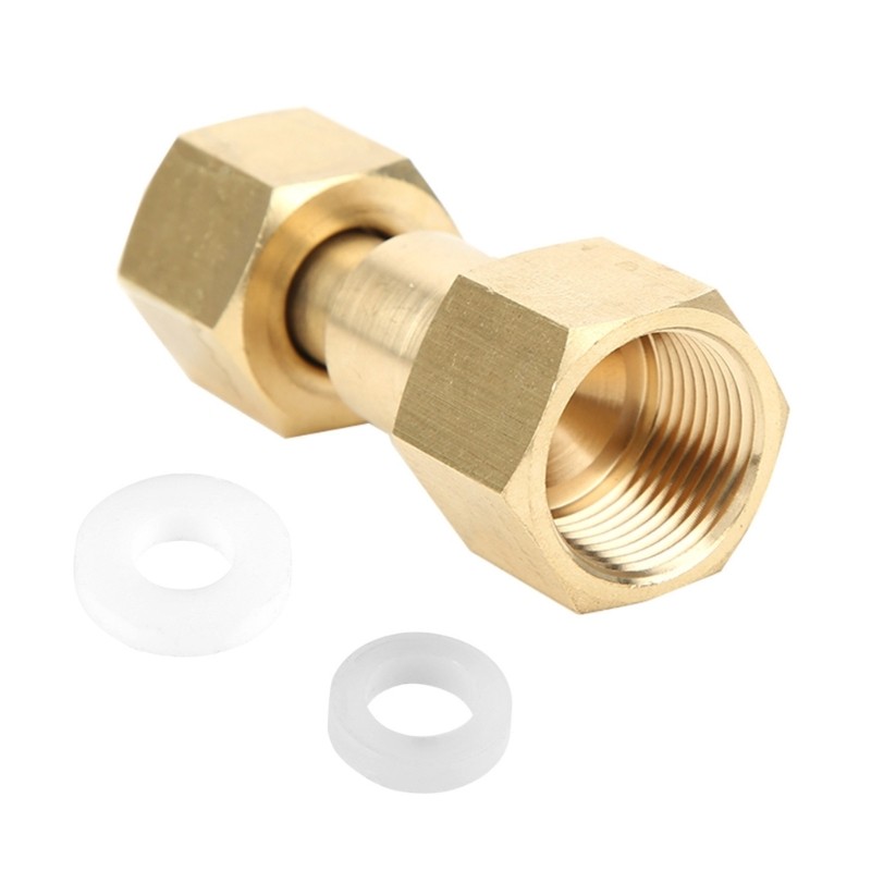 Regulator Inlet Nuts CGA-580 - Brass Gas Fitting Nuts [10-Pack] For Argon Nitrogen Helium