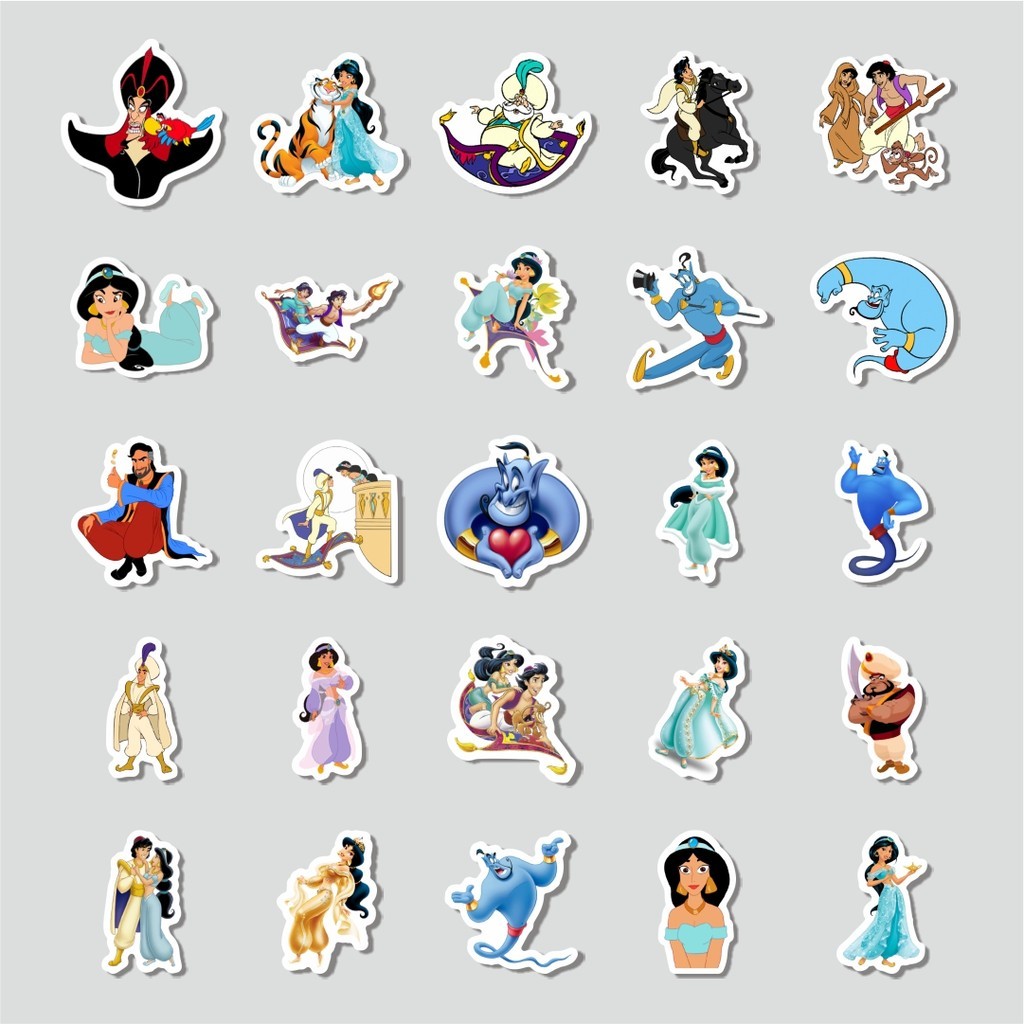 Jual Stiker Cutting Pack Sticker Kartun Aladdin Sticker Isi 100Pcs ...