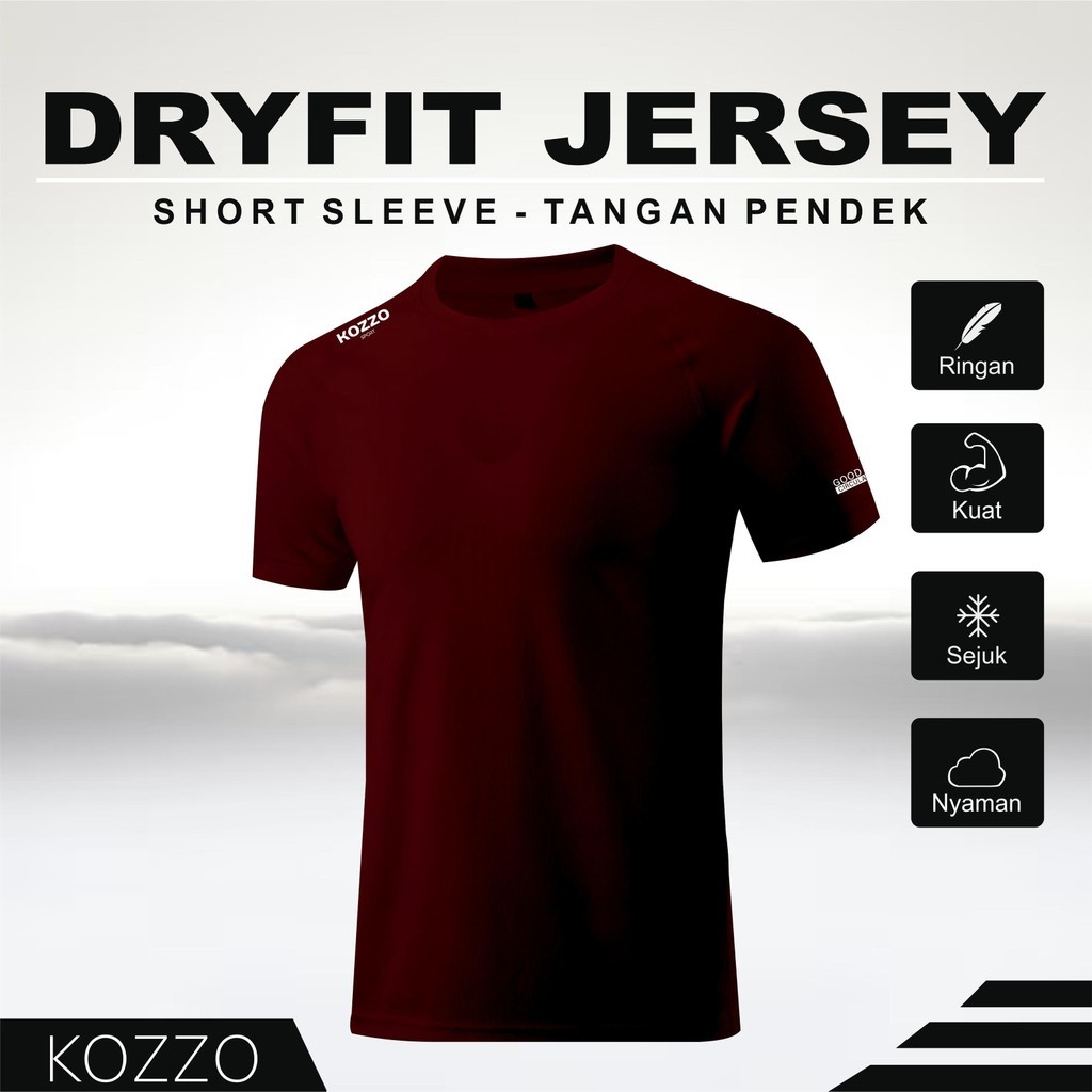Jual Baju Running Kaos Olahraga Lari Pria Atasan KOZZO Bahan Dryfit