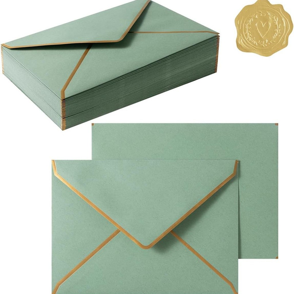 Jual 50PCS Sage Green Envelope 5x7Inch Wedding Invitation Card ...