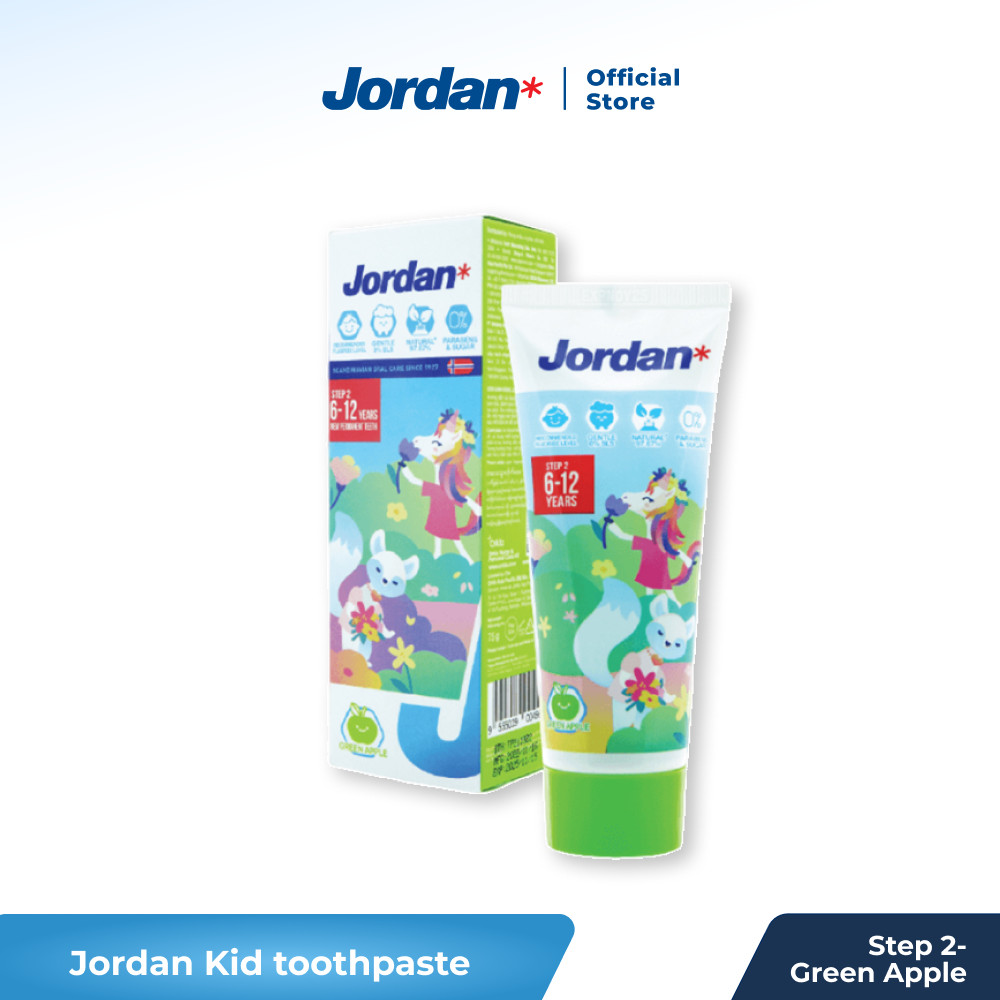 Jual JORDAN Oral Care Kids Toothpaste Step 2 - Pasta Gigi rasa Green ...