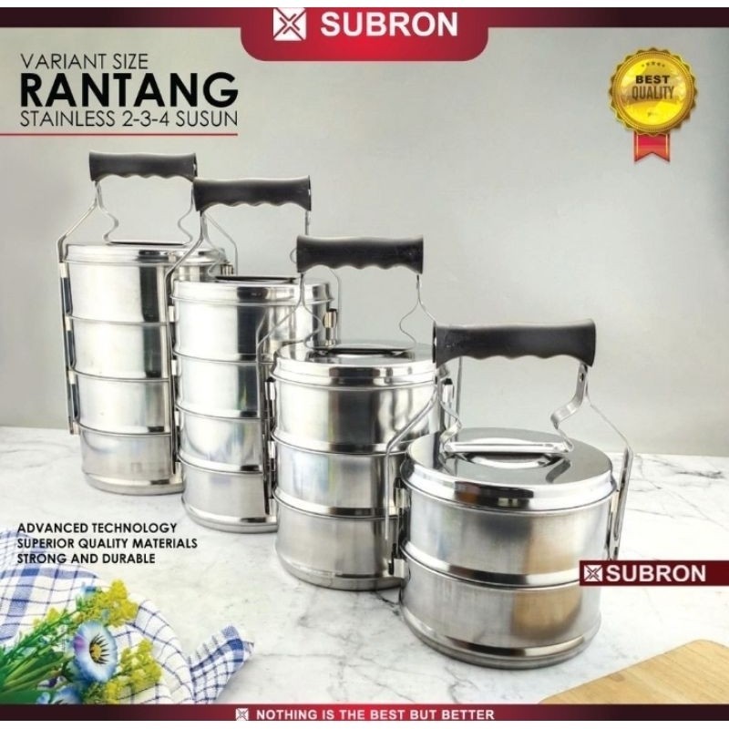 Jual Rantang 3 / 4 Susun Stainlees Ukuran 14cm / Rantang 3 & 4 Lapis ...