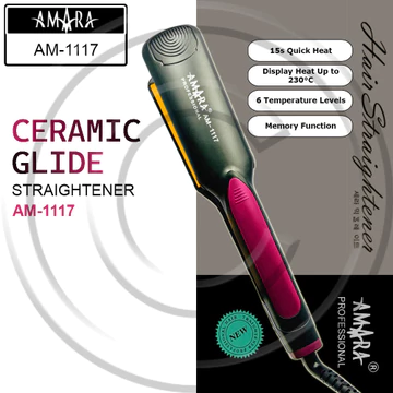 ( ) AMARA AM 1117 Ceramic Glide Plate Hair Straightener Catokan Rambut CO