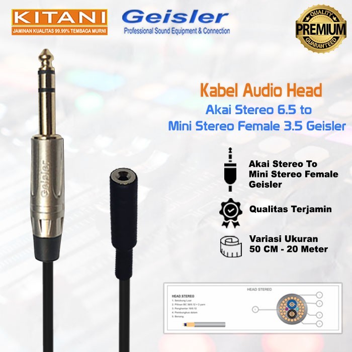 Jual Kabel Audio Head Jack Akai Stereo 6.5mm to Mini Stereo Female 3 ...