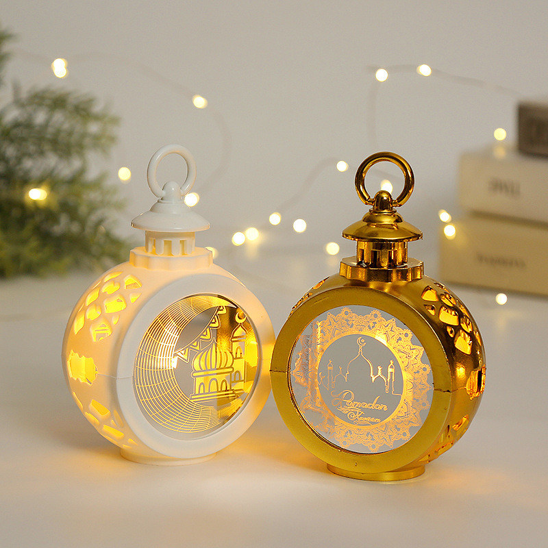 Muslim Hiasan Idul Fitri Souvenir Ramadhan Portable Led Candle Light Hanging Ornament Night Lamp