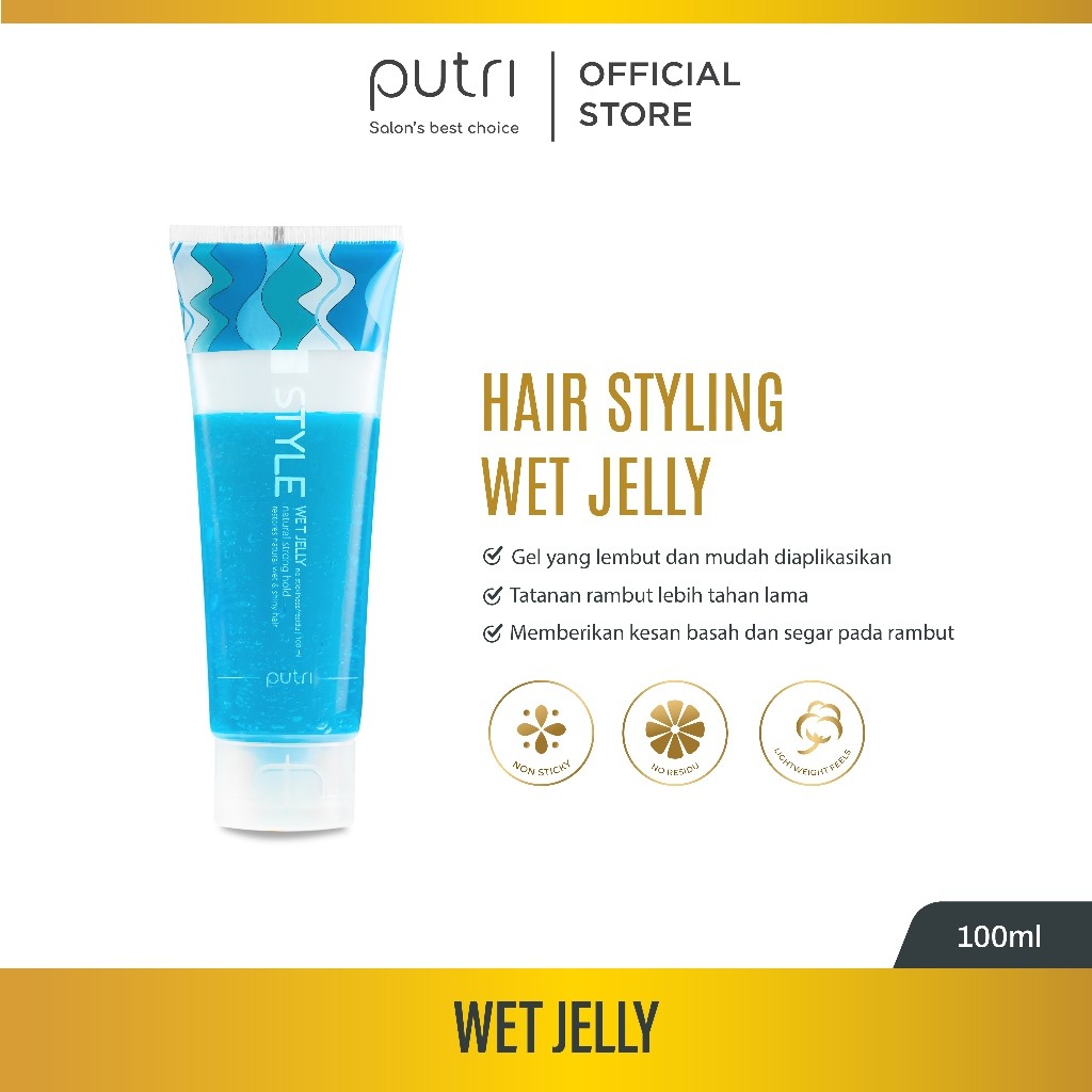 Jual Putri Style Wet Jelly 100mL – Gel Rambut Basah & Tahan Lama ...