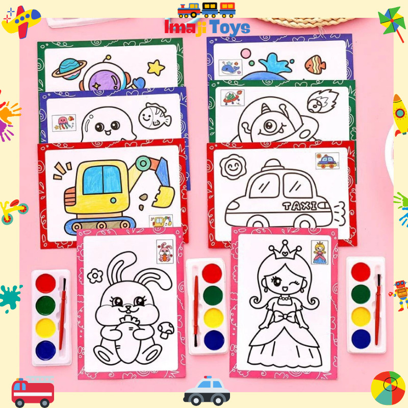 Jual IMAJITOYS - Mainan Mewarnai Cat Air / Edukasi Set DIY Melukis ...