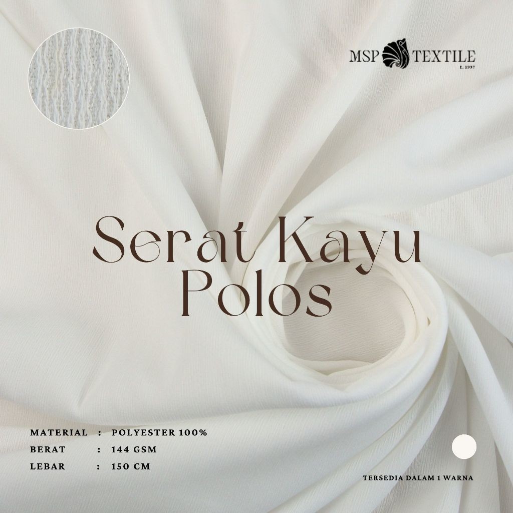 Jual KAIN SERAT KAYU POLOS POLYESTER COCOK UNTUK DRESS ROK ATASAN ...