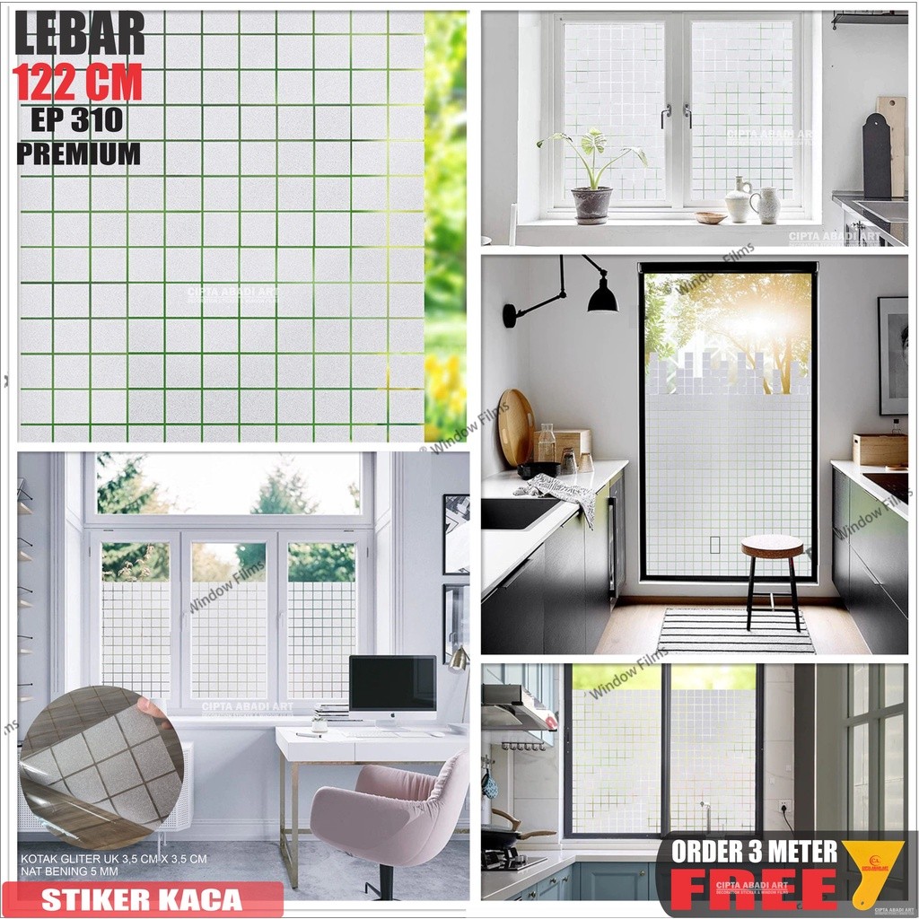Jual Stiker Kaca Sticker Pintu Jendela Rumah dan Kantor Motif Kotak ...