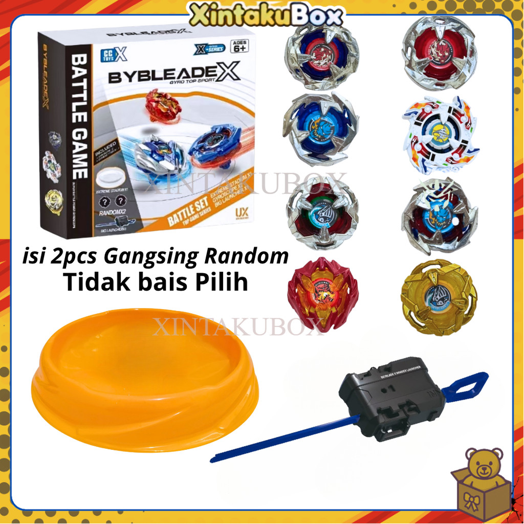 Jual Gangsing Bey X Launcher Mainan Gasing Gyro UX Battle Set Isi 2 ...