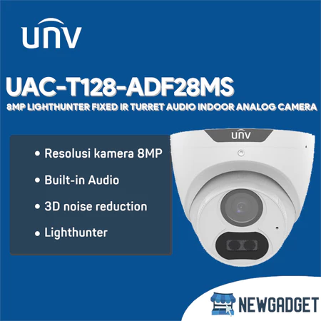 UNV UAC-T128-ADF28MS 8MP LIGHTHUNTER FIXED IR TURRET AUDIO INDOOR ANALOG CAMERA