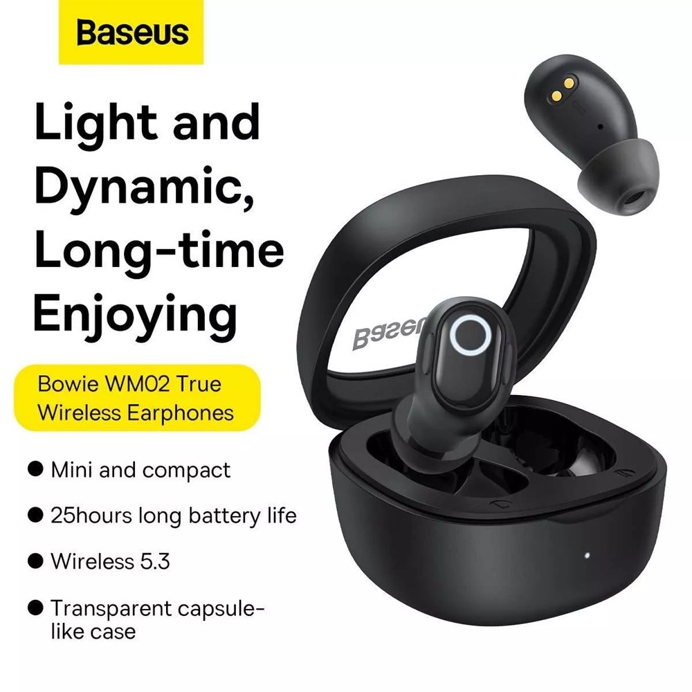 Jual Baseus TWS Bowie WM02 True Wireless Bluetooth Earbuds | Shopee ...