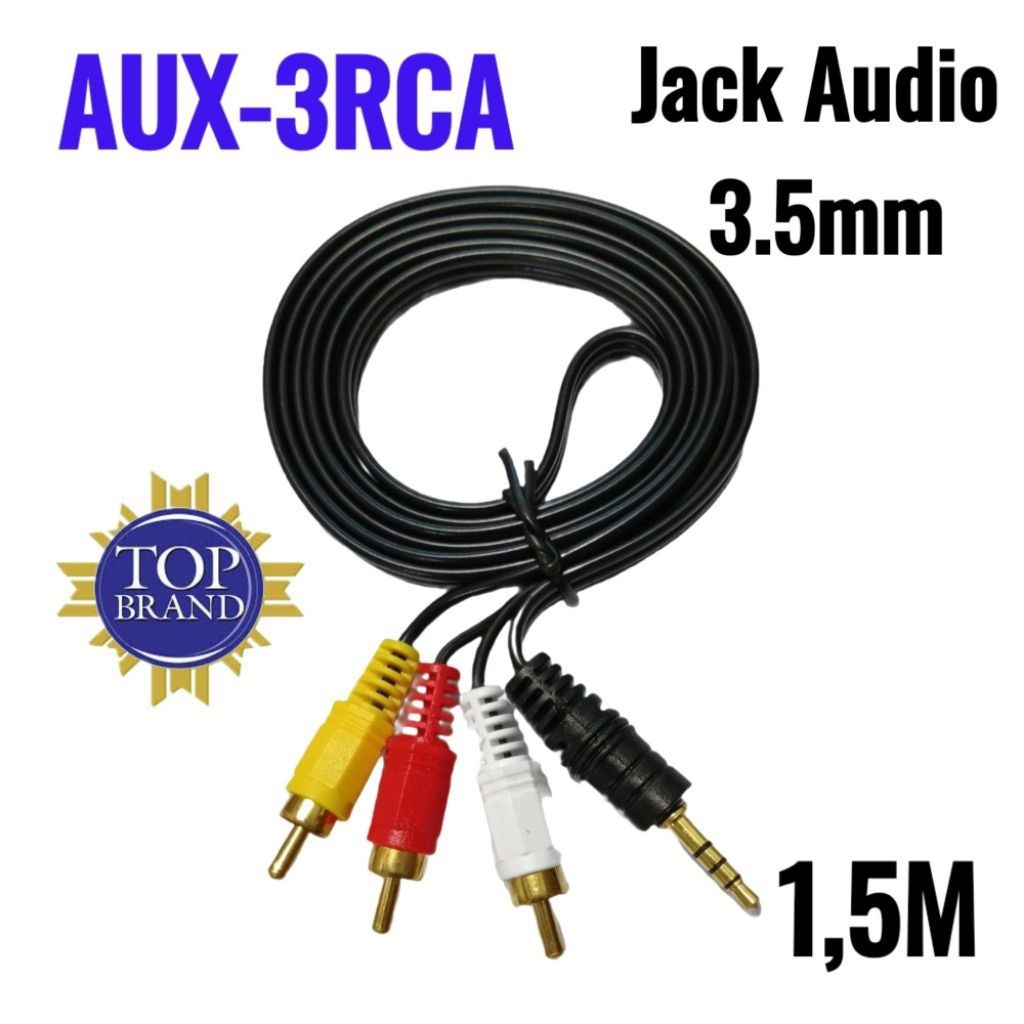 Jual PROMO Kabel RCA Aux Jack Audio 3.5 mm To 3 RCA Male 3 in 1 / Kabel ...