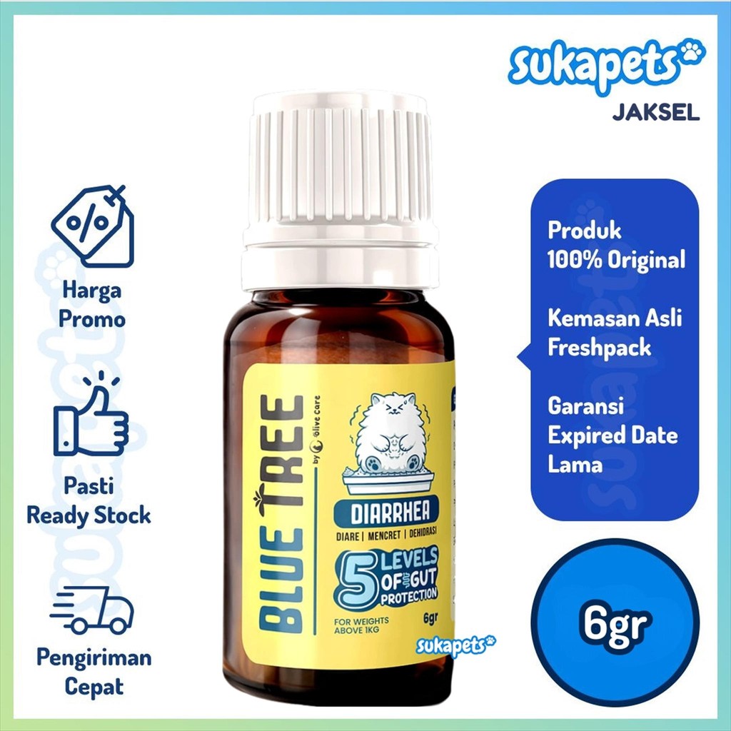 Jual Olive Care Vitamin Obat Kucing BLUE TREE Diarrhea (Diare) 6gr ...
