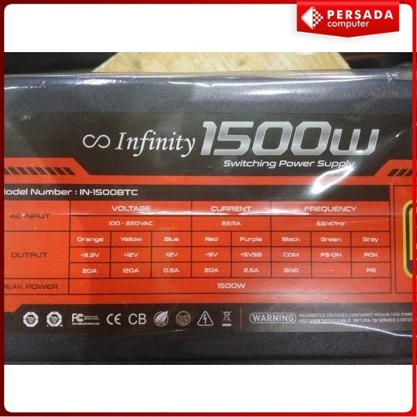 Jual Power Supply Infinity 1500W 80+ Gold - PSU Bitcoin 1500W - PSU ...