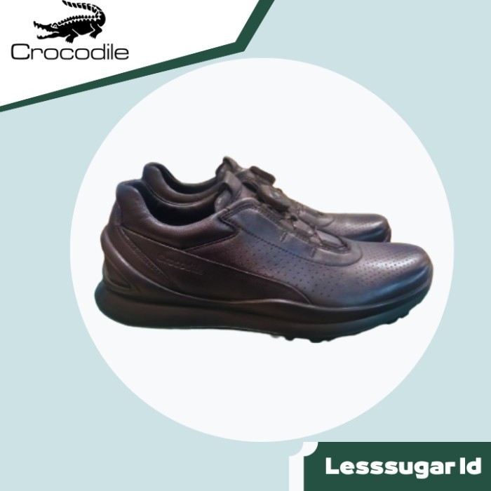 Jual Sepatu CROCODILE Original Kulit Asli Model Fitgo Warna Hitam CR ...