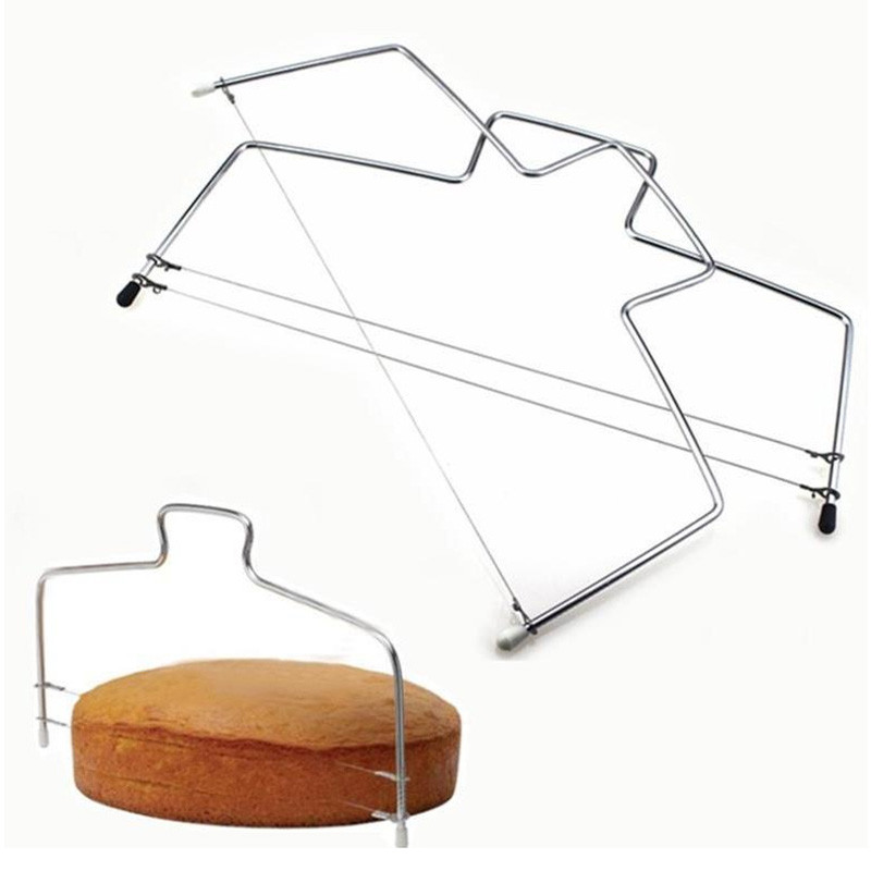 Jual Double Wire Cake Cutter Slicer Adjustable 2 Line Stainless Steel ...