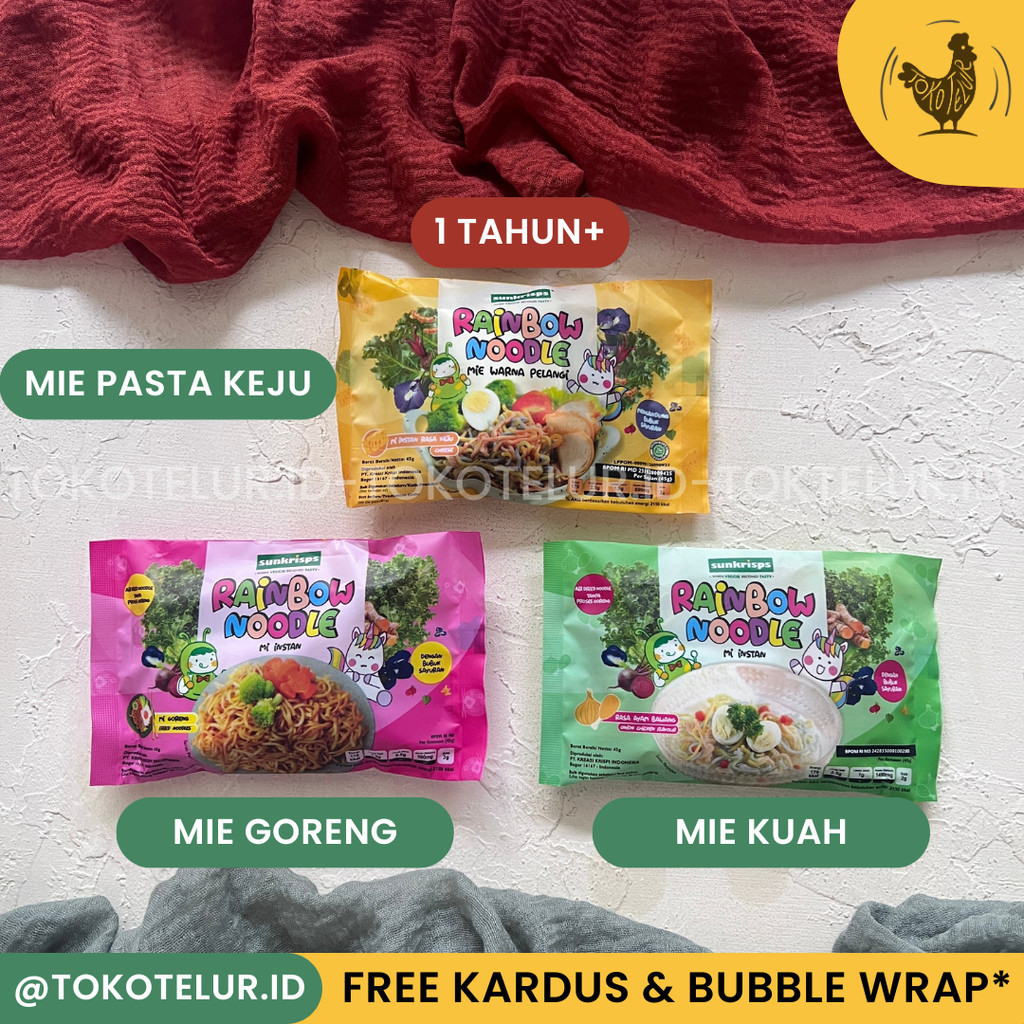 Jual SUNKRISPS - Rainbow Noodle | Mie Pelangi Mi Instan Sehat Anak ...