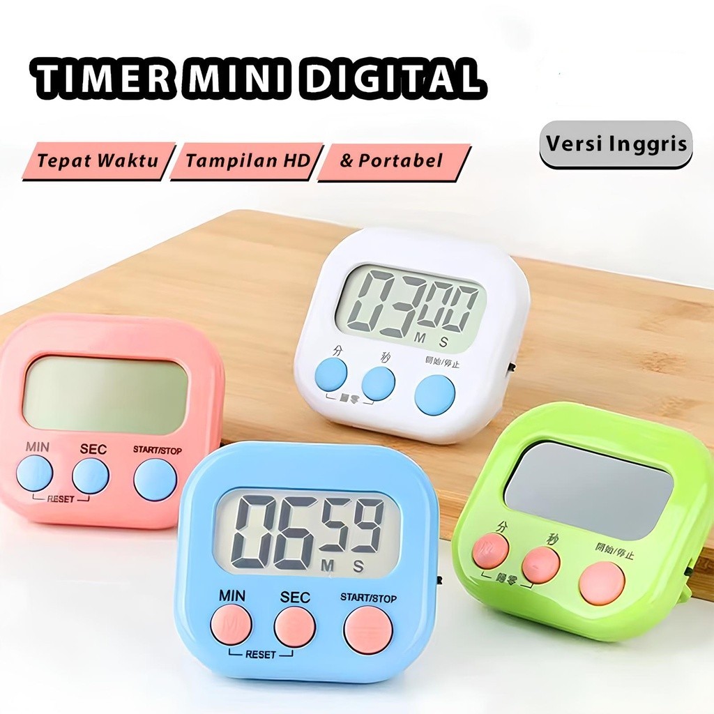 Jual Timer Mini Digital Alat Pengatur Waktu Memasak, Stopwatch LED ...