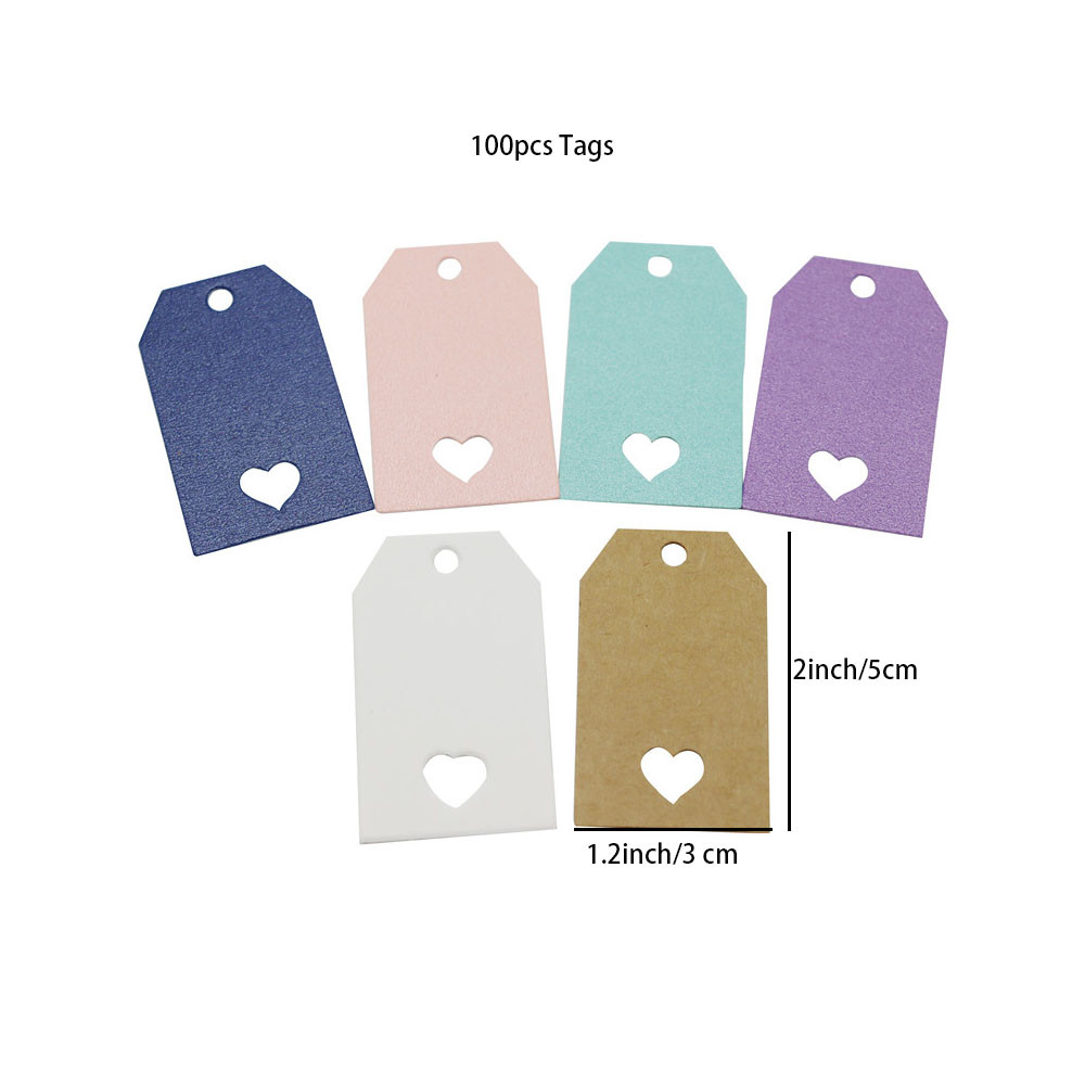 Jual 100 pcs kraft paper heart hollow gift tag jewelry label tag for ...