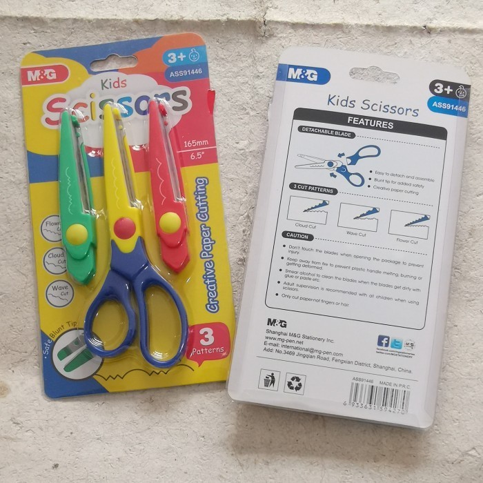 Jual M&G Kids Creative Craft Scissors 165MM 3 Blades GUNTING KREASI ...