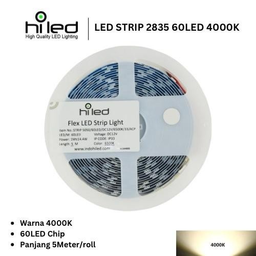 Jual HILED Lampu LED Strip 2835 60LED DC 12V Indoor 4000K | Shopee ...