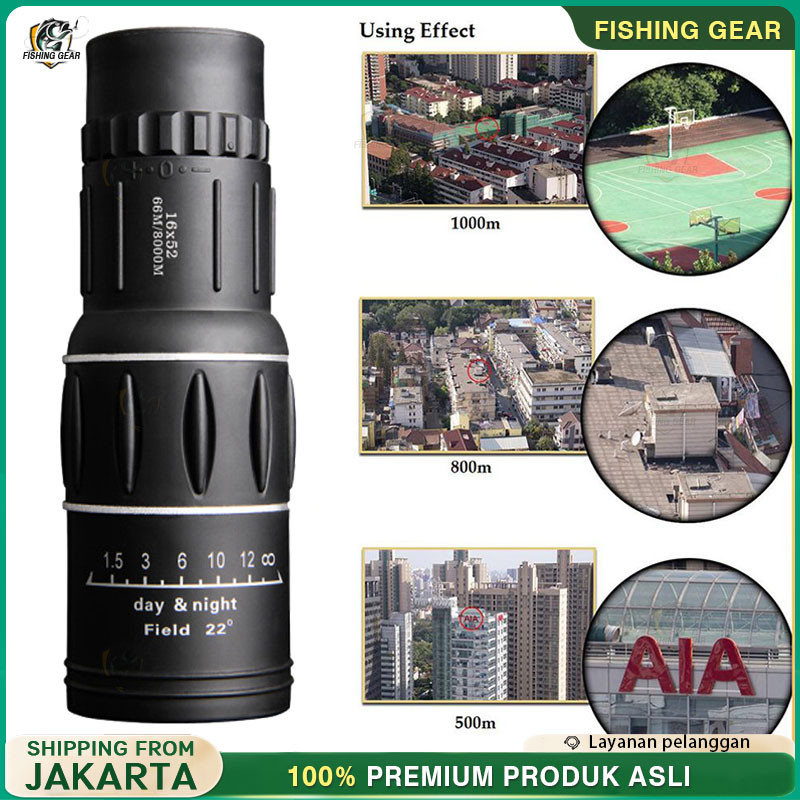 Jual Telescope 66M/8000M - 16x52 Teropong Monocular Bushnell 16 X 52 HQ ...