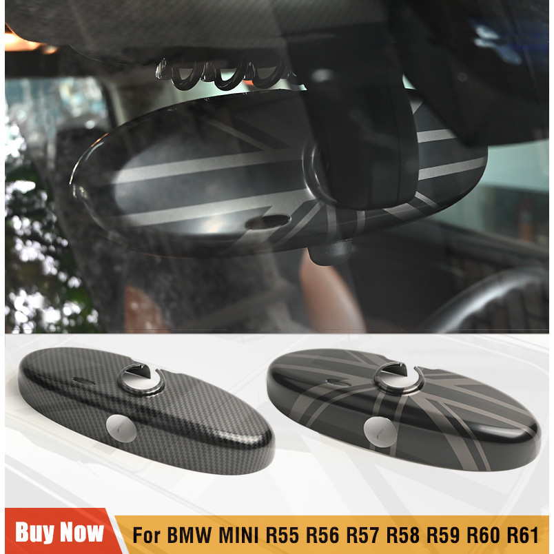 Jual Union Jack Interior Rearview Mirror Cover Sticker For MINI Cooper ...