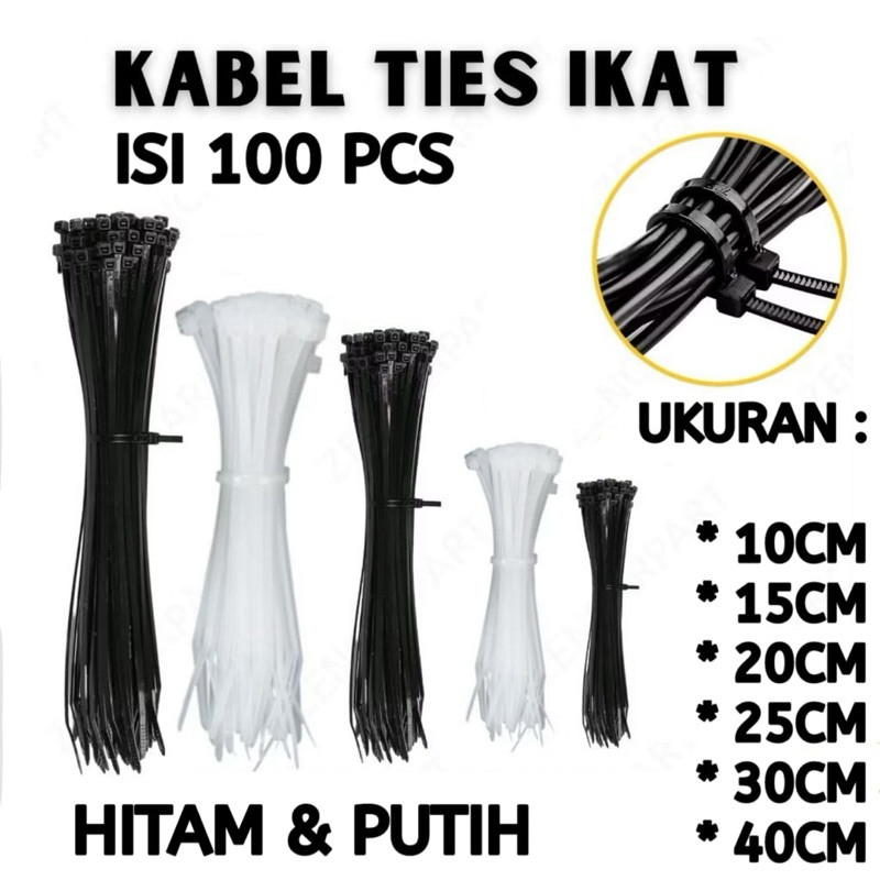 Jual Kabel Ties Cable Ties Kabel Tis 10cm 15cm 20cm 25cm 30cm Hitam ...