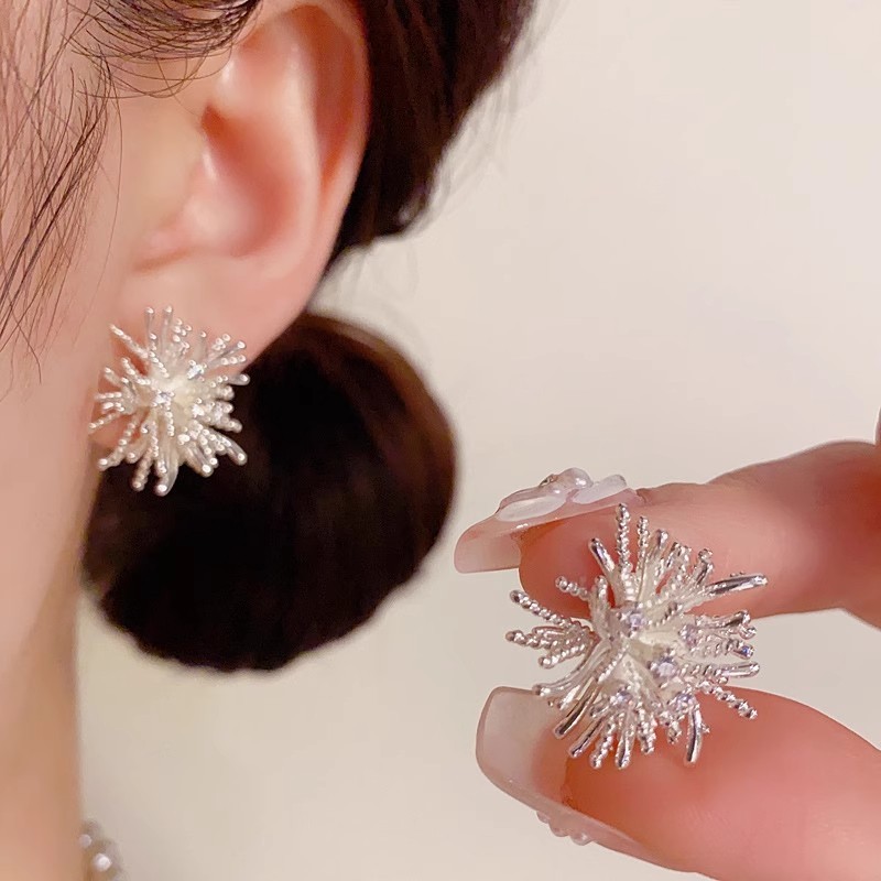 Jual Anting kembang api emas dandelion baru, desain ceruk, klip telinga ...