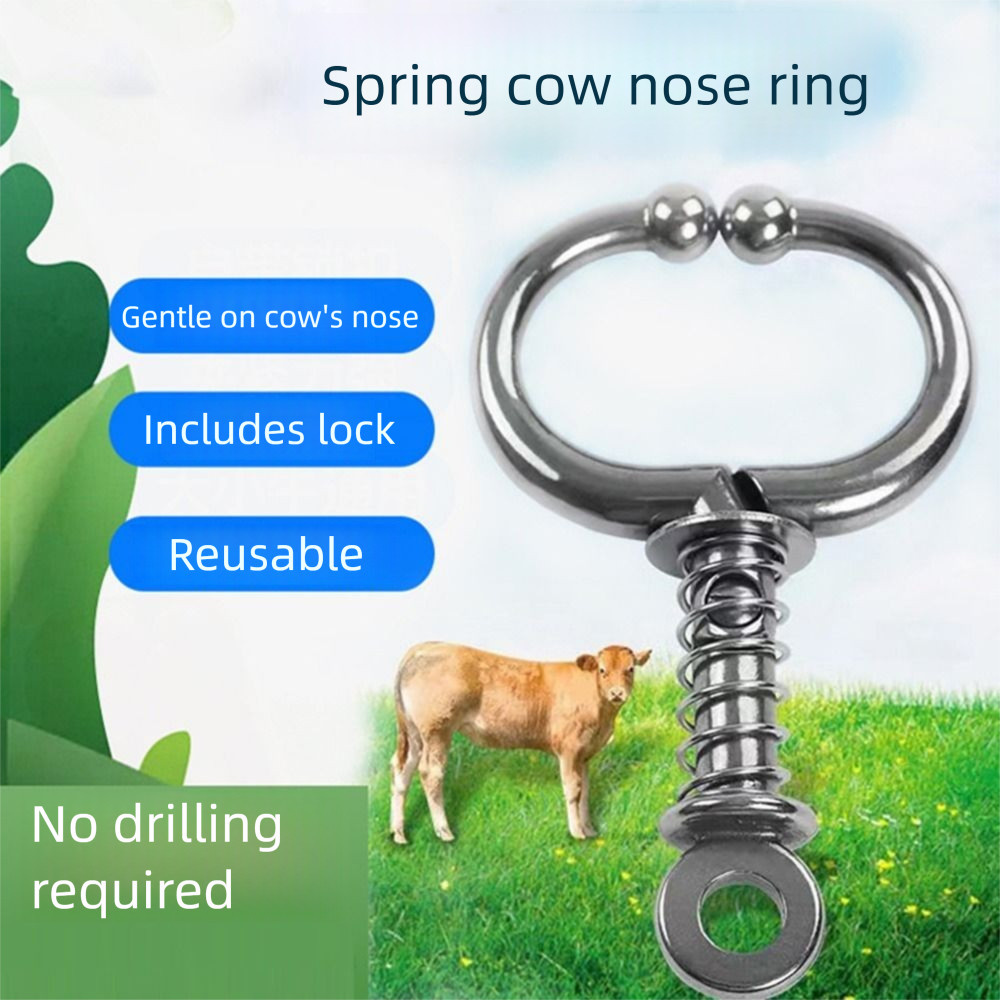 Jual Stainless Steel Cattle Nose Ring Anti Rust Spring-loaded Bull Nose ...