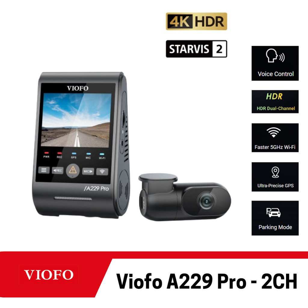 VIOFO A229 ULTRA 2CH 4K HDR WiFi GPS Sony Starvis 2 DashCam