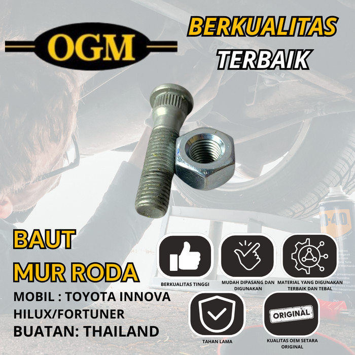 Jual OGM - PREMIUM BAUT MUR RODA HUB BOLT NUT FORTUNER INNOVA HILUX ...