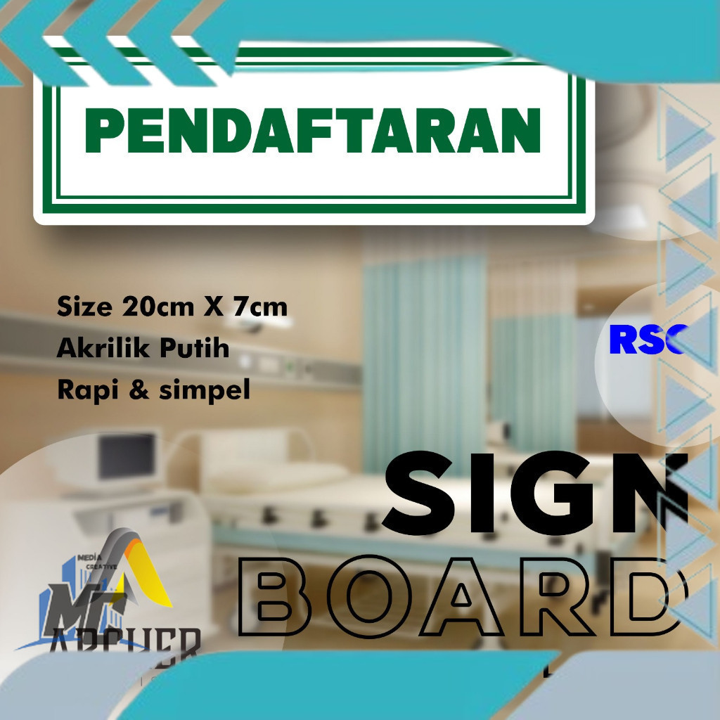 Jual SIGN BOARD AKRILIK PENUNJUK RUANGAN | RUANG PENDAFTARAN | Shopee ...
