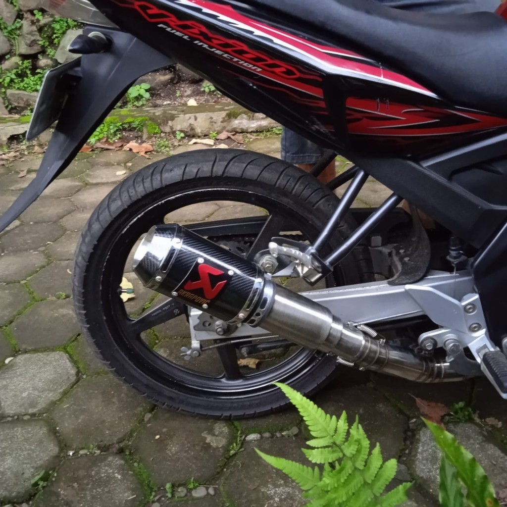 Jual Knalpot Racing Akrapovic LORENZO CARBON Fullset untuk VIXION OLD ...