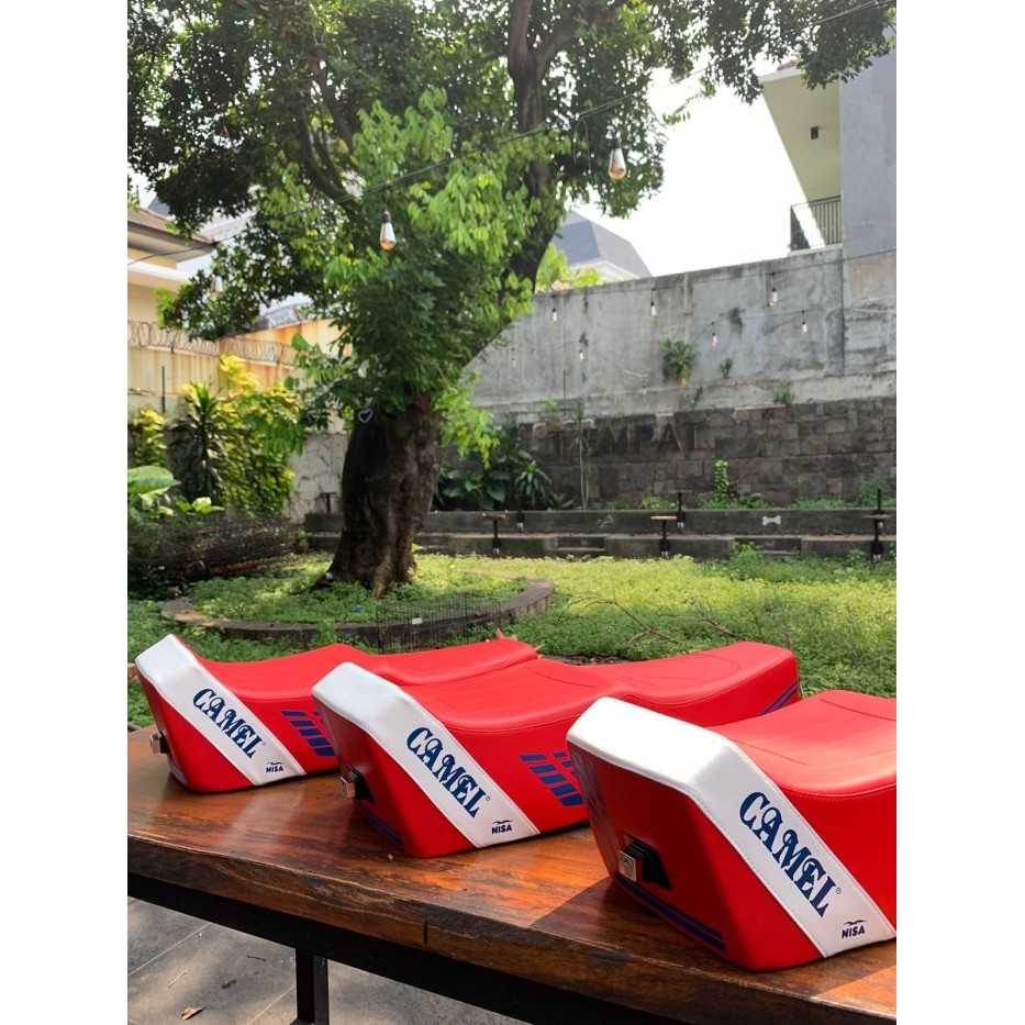 Jual JOK NISA CAMEL OLD MERAH PUTIH UNTUK VESPA | Shopee Indonesia
