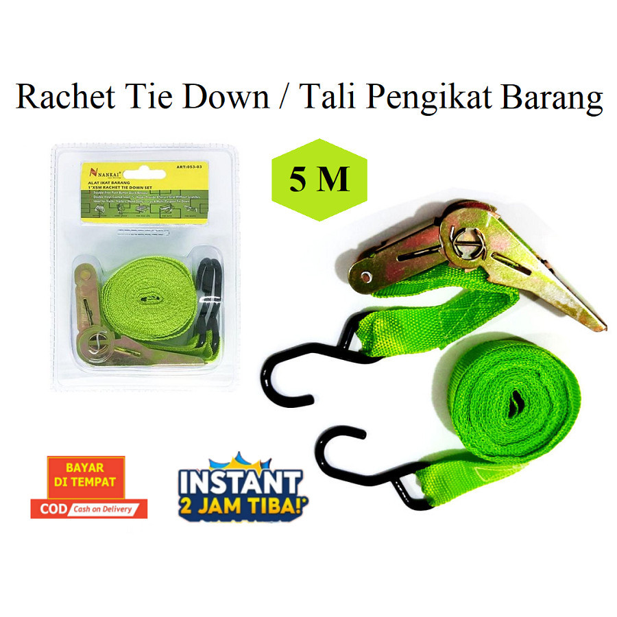 Jual Rachet Tie Down 1 Inch X 5 Meter Nankai Tali Pengikat Barang Motor