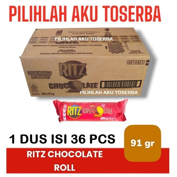 Jual Biskuit RITZ sandwich CHOCOLATE Roll 91 gr - ( HARGA 1 DUS isi 36 ...