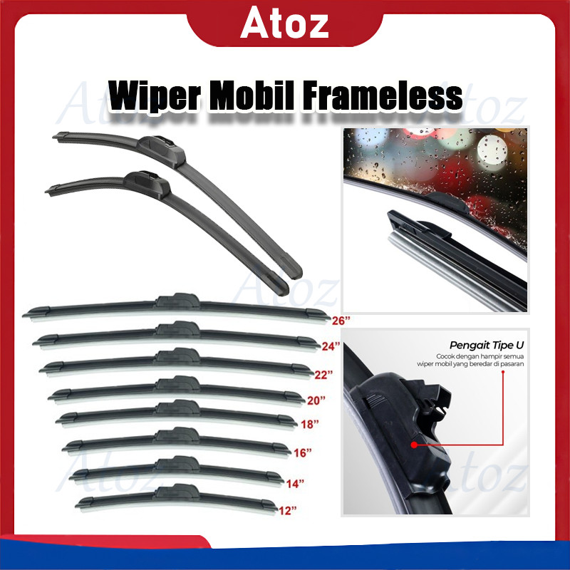 Jual Wiper Frameless Dual Karet Double Blade Layer Universal/Wiper Kaca ...