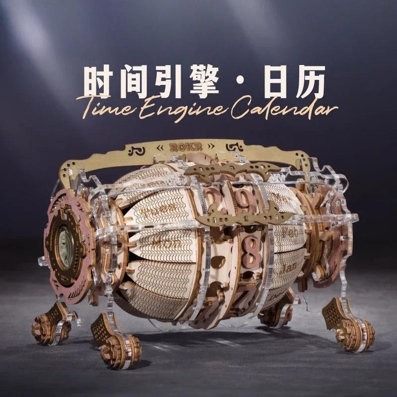 Jual Time Engine: Calendar DIY Wooden Assembly Model Mechanical Clock ...