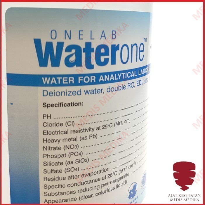 Jual Onemed Water One Aquadest 1 Liter Air Murni Laboratorium 1000ml 1L ...